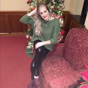 Olive green sweater from pink Lily